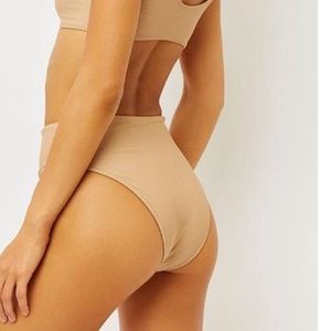 Frankie’s Bikinis Beige High Waisted Bottoms